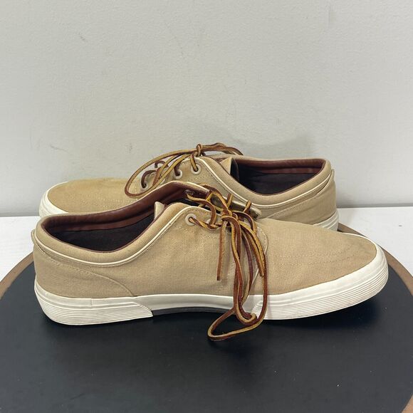 Polo Ralph Lauren Men’s Faxon Low Canvas Sneakers Shoes Tan Lace US 11.5 D - Picture 7 of 11